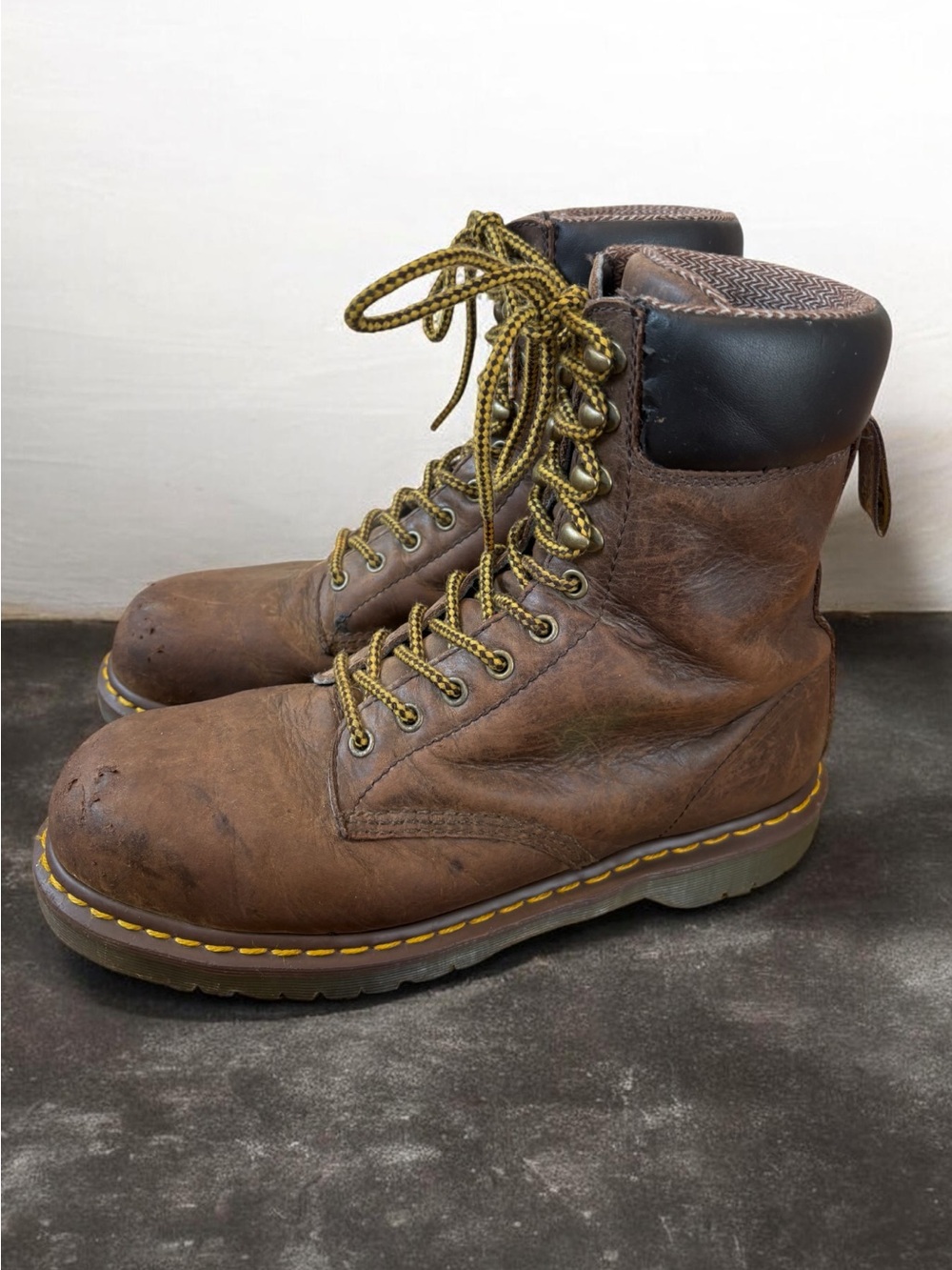Dr Martens Brown Leather Safety Work Boots with Steel Toe Size 43